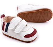 New White Baby Shoes Lovely Bear / Stripes Casual Soft Sole Anti-slip Infant Sports Toddler Boys Girls First Walkers