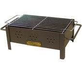 Barbacoa de sobremesa con parrilla cincada 31x21x14cm imex el zorro