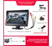 KTYDKP 4.3 Inch Car Rear Camera Monitor LED Reversing Camera with Screen TFT LCD Display for Vehicle Parking  Easy Installation