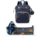Mochila pañalera bolso grande con cambiador y porta chupete, bolso maternidad madre o padre