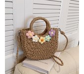 Yogodlns Straw Bags Women Summer Hand-Woven Rattan Bag Handmade Woven Purse Wicker Beach Bag Bohemia Bali Handbag bolsos mimbre