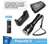 Super bright Diving Flashlight IP68 highest waterproof rating Professional diving light Powered by 18650 battery With hand rope