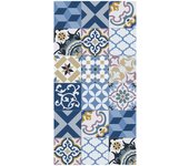 STORESDECO Alfombra Vinílica Estampada con Acabados Premium,  100% PVC Reciclable, Alfombra Cocina con Mosaico Efecto Baldosa, Alfombras de Habitación, Alfombra Fina Antideslizante, Lavable y Anti bacterias