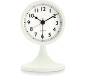 Reloj despertador Clásico de metal, despertador Silencioso sin TicTac with Luz Nocturna y función de Repetición, Pequeño Reloj de Mesa analógico para Mesita de Noche, dormitorio, Oficina Blanco