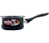 Start Electric | Cazo de Acero Esmaltado con Antiadherente Bicapa Reforzado, Apto para Todo Tipo de Cocinas Incluida Inducción, Negro, 14/12 cm | Marca Magefesa