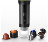 Cecodadi Cafetera Espresso Eléctrica Portátil, 20 bar Cafetera de Viaje para Camping, Cafetera para Coche Autocalentable, Compatible con Café Molido y Cápsulas para RV, Senderismo, Oficina,Con función de calentamiento para un envío rápido