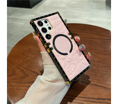 3D Flower Wireless Charge Plating Case For Samsung Galaxy S24Ultra S23 S22 S21 Z Flip 5 4 3 Shockproof PU Leather Cover