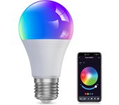 Bombillas intelentes, bombillas que Cambian de color con WiFi y Bluetooth, A19, 9 W, equivalente a 60 W, 500 LM, bambillas WiFi con sincronización de Música que funciona con Alexa y Google Home, alexa para Casas de huéspedes