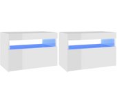 vidaXL Muebles de TV con luces LED 2 uds 60x35x40 cm, Mueble de Salon, Mueble TV, Mueble TV salon, Mesa de TV, Mueble tele