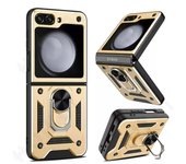For Samsung Galaxy Z Flip 6 5 4 3 Case with Stand Kickstand Ring Magnetic and Camera  Military Grade Shockproof Protective Cover