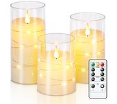 3pcs/set LED Flameless Candle Light Pink Blue Red Christmas Halloween Prayer Wedding Romantic Atmosphere String Light Candle
