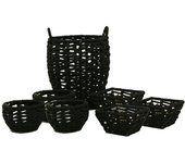 CESTA TELA ESTRUCTURA METALICA NEGRA S/7