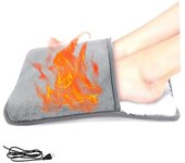 manta electricaCalentador de pies eléctrico con USB, 11 x 11 pulgadas, calentador de pies de franela térmica de invierno, almohadilla térmica gris para escritorio de oficina en casa para pies