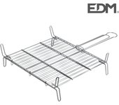 Edm Parrilla Doble 35x35cm Barbacoa y Parrillas Gourmet Kitchen Acabado Cincado Normativa CE1935/2004