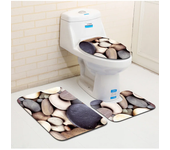 3D Ocean Seabed Animals Toilet Cover Bath Mat Sets Fish Dolphin Printed Bathroom Curtain Set Waterproof Fabric Shower Curtains