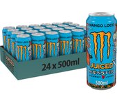 Bebida Energética Monster Energy Ultra White sin Azúcar, Sabor Mango Loco - Pack de 24 Latas de 500 ml