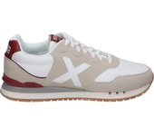 MUNICH | Zapatilla Munich Dash 252 para Hombre – Deportiva en Color Blanco con Detalles en Beige y Burdeos – Sneaker con Cordones – Estilo Casual – Versátiles – Combinables – Modelo 4150252