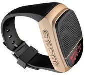 B90 deslaste El Reloj de pulsera autodisparador de audio Manos libres enchufe with El Tiempo Bluetooth Reloj despertador
