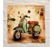 1 Pcs/Lot Digital Printed Cloth 28x28cm 100% Cotton Canvas Handmade DIY Patch Fabric Free Shipping Retro Locomotive Design