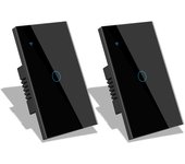 Tuya Wifi Smart Stair Switch US Touch Glass Panel Stair Cross Multi Light Switches 1 Gang 2 Way APP Control Alexa Google Home
