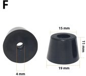 10pcs Black Rubber Machine Feet Shock Pad Non-Slip Furniture Chair Floor Cabinet Table Leg Foot Protector Cover