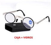 Retro Folding Reading Glasses for Men / Women Metal Frame Anti-blue Light Eyeglasses With Free Case