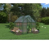Vente-unique - Invernadero de jardín de policarbonato y aluminio - 4 m² - Verde - ASTELIA