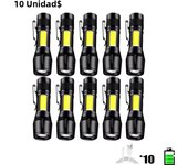 1-20PCS Mini Flashlight  COB+XPE Portable Torch With Clip Zoomable Light USB Rechargeable Flashlight Camping Emergency Lantern