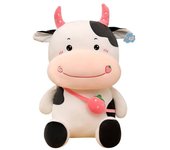 Animal de peluche de vaca, almohada de vaca suave juguetes de peluche regalos para niños, almohada de dormir juguete regalo para niñas novia