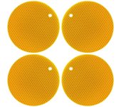 Salvamanteles de silicona multiusos, calor resistant hasta 240,0 °C, soporte para ollas, impermeable, (Juego de 4)