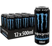 MONSTER ABSOLUTELY ZERO 500ML - BEBIDA ENERGETICA - PACK 24 LATAS - SIN AZUCAR - Nacional