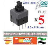 MINI INTERRUPTOR PCB 6 pines Cuadrado CON BLOQUEO/ SIN BLOQUEO micro Switch doble fila sin interruptor bloqueado/interruptor de botón pulsador/interruptor de llave de 6 pines DESDE ESPAÑA  MARKETPLACEXT