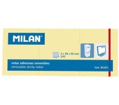 Milan - MILAN 3 BLOCS NOTAS ADHESIVAS 3X100 HOJAS 38X50MM AMARILLO -10U- 85301