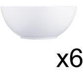 LUMINARC DIWALI 6 Bol Opal 18CM Blanco Brillo Fabricado en Francia Reciclable