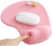 Alfombrilla de ratón con soporte de gel para muñecas - Alfombrilla de diseño para gamepad con base de goma para ordenador portátil - Superficie de textura especial antideslizante de silicona (rosa)