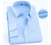 Men's Long Sleeved Shirt Business Casual Classic Plaid Striped Checked Blue Purple Male Social Dress Shirts for Man Button Shirt