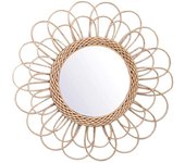 Pendant Mirror Rattan Sunflower Circular Wall Mirror Decor Boho Wicker Dressing Table Makeup Mirrors