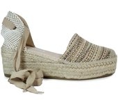Alpargatas yute mujer Macarena Java 84 Julieta con cuña en color taupe