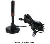 Digital TV Antenna with Signal Booster Suction Cup TV Antenna 50 Mile Range 25DBI Plug Play 1080P Antenna Outdoor Indoor Antenna