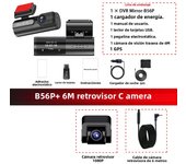 E-ACE Dashcam 4K GPS WIFI front and rear 3 channel car dvr dash cam usb 2 camera Video recorder Black box auto systems Smart