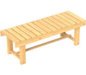 Outsunny Banco de Jardín de 2 Plazas Banco de Madera Carga 250 kg Banco para Patio Terraza 110x38x35 cm Natural