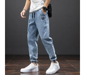 Harem Jeans Summer Cargo Pants Men Ankle-Length Pants Denim Baggy Casual Jogger Trousers Male Clothing Plus Size 6XL 7XL 8XL