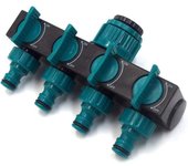 Conector de Manguera de rociadores 4 salidas, Conector de rociadores distribuidor conector de extensión adaptador de Grifo nariz y selector para Jardín winteradero vegetable Parche césped #1