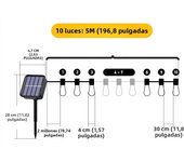 Solar String Lights Outdoor Waterproof,  10/30 Bulbs Shatterproof Bulbs Patio Lights With Remote 2 Lighting Modes LED Solar Pow