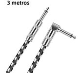 24AWG Noise-reduction Black White Electric Guitar Audio Cable 6.35mm Jack 30-50cm Length Optional