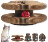 Rascador para gatos Kitty Curls, juguete para gatos Kitty Curls con pelota, herramientas plegables con imán tipo acordeón para mascotas (Estilo A)