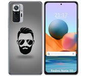 Tumundosmartphone Funda Gel Tpu para Xiaomi Redmi Note 10 Pro diseño Barba Dibujos