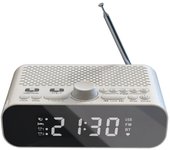 Radio FM con Reloj despertador Dual con Bluetooth, reproductor de Streaming, Pantalla LED, altavoz Hi-Fi con Unidad de Woofer, 1500MAh