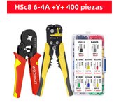WOZOBUY Wire Terminals Ratcheting Ferrule Crimper Tool HSC8 6-6A/6-4A - 24-10AWG Wire Stripper,Wire Terminals Crimper Kit