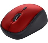 Ratón mini inalámbrico trust yvi+ silent/ hasta 1600 dpi/ rojo